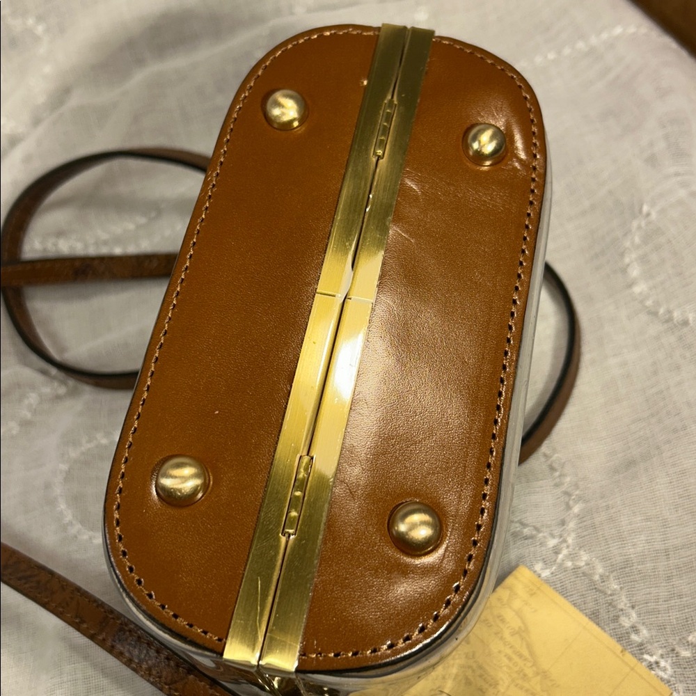 NWT Patricia Nash Anselma Riot rust camera bag purse leather w/ removable strap - Picture 6 of 15